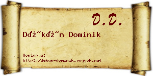 Dékán Dominik névjegykártya